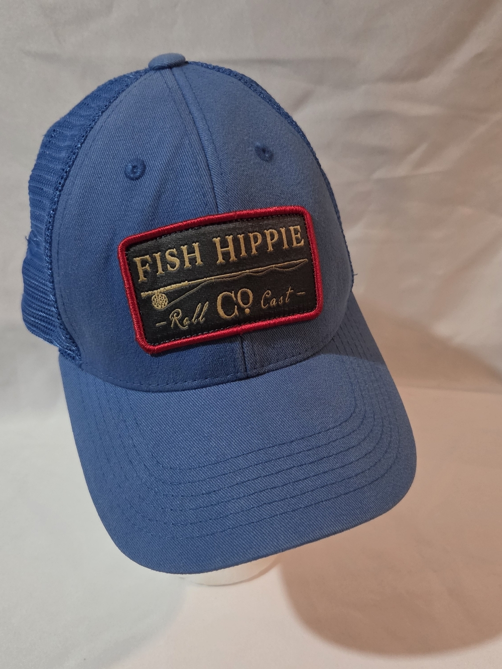 Fish Hippie Trucker Hat Cap Blue Snapback
